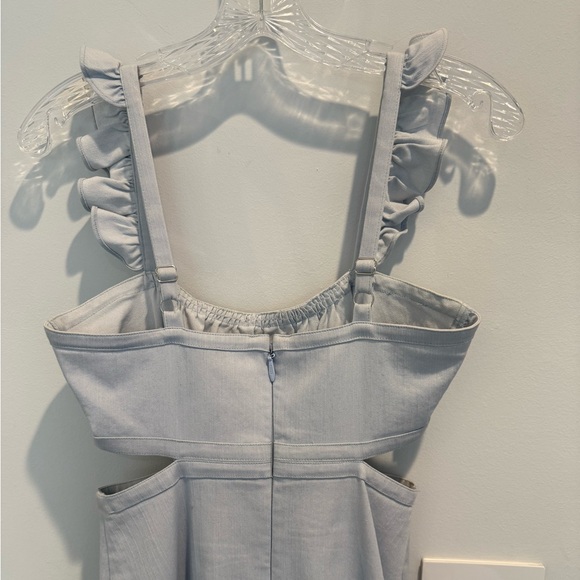 Likely Gray Ruched Ruffled Midi Dress - Picture 4 of 5